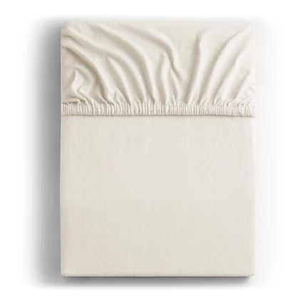 Pamut gumis lepedő gyerekágyra - ekrü jersey - 60x120 cm