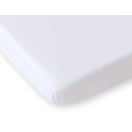 Pamut gumis lepedő gyerekágyra - Jersey fehér - 60x120 cm