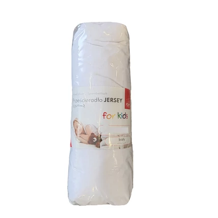 Pamut gumis lepedő gyerekágyra - Jersey fehér - 60x120 cm