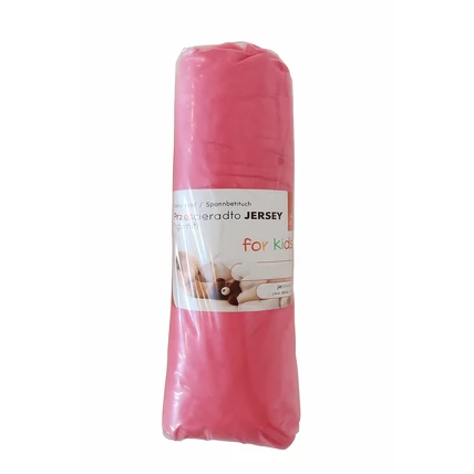 Pamut gumis lepedő gyerekágyra - Jersey rózsaszín - 60x120 cm
