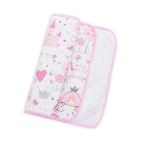 Ágytakaró gyerekágyra - gumipántokkal rögzíthető - 110x240 cm - rózsaszín hercegnős