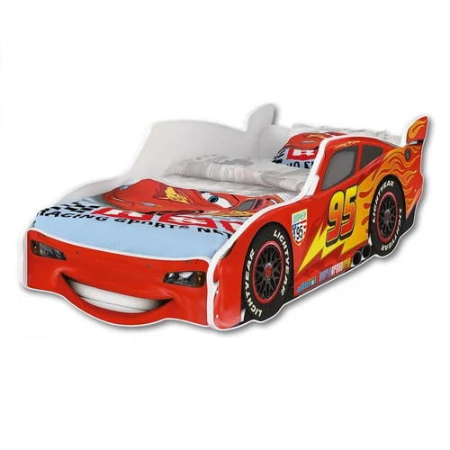 Autó formájú Disney Cars gyerekágy - piros és fehér színben