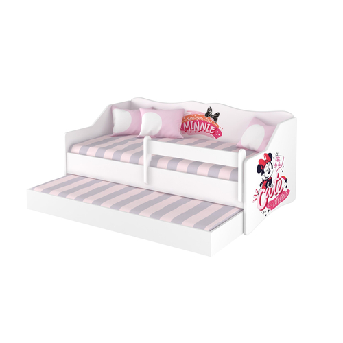 Pótágyas gyerekágy ágyráccsal - Disney Lulu - Minnie cute - fehér