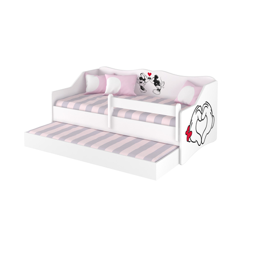 Pótágyas gyerekágy ágyráccsal - Disney Lulu - Minnie Love - fehér