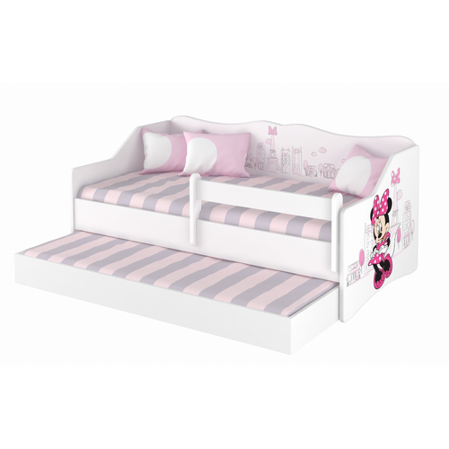 Pótágyas gyerekágy ágyráccsal - Disney Lulu - Minnie Paris - fehér