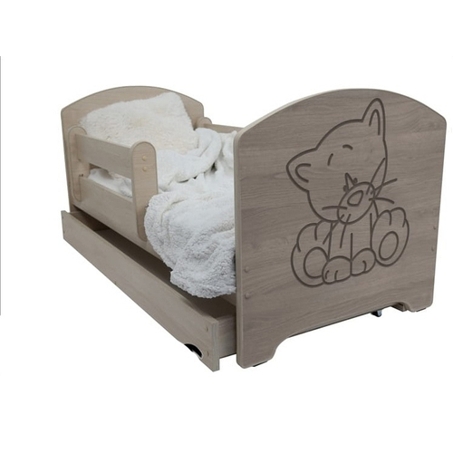 Gyerekágy ágyneműtartóval - Oskar - sonoma cicás