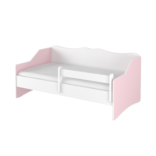 Gyerekágy ágyneműtartóval - Lulu - fehér-rózsaszín
