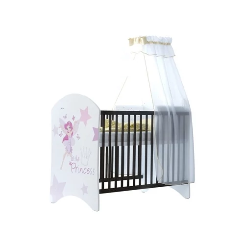 Rácsos kiságy babaágy - Standard - Little Princess mintával