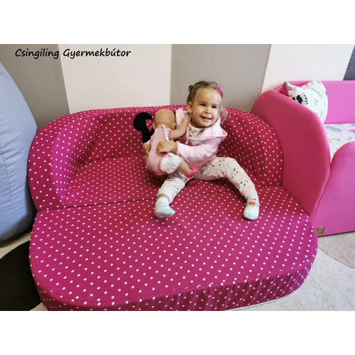Berry Baby Babakanapé  - Birdie (6 hónapos kortól 6 éves korig): Pink pöttyös Minnie fantázia, KIHAJTHATÓ, KÉSZLETRŐL
