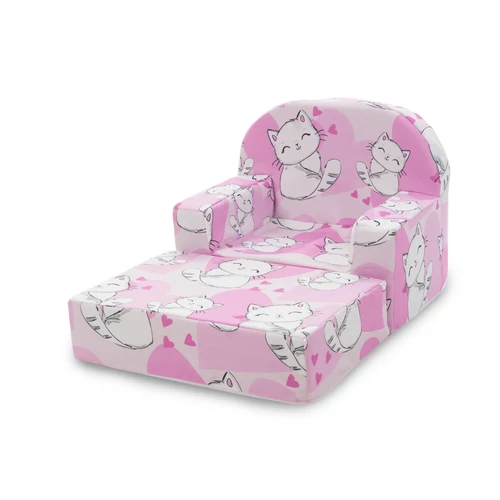 Berry Baby klasszikus kihajtható babafotel: rózsaszín cicás