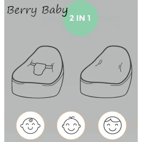 Babzsák 2in1 újszülött kortól - szürke - rózsaszín minky