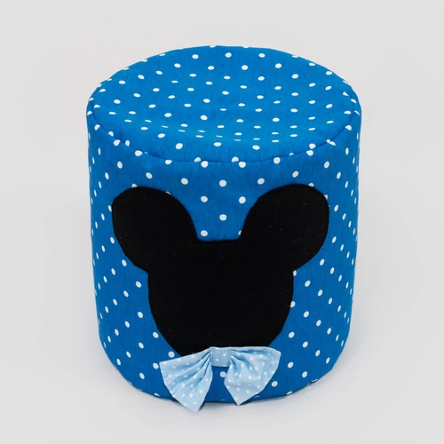 Babzsák puff gyerekeknek: kék pöttyös Mickey