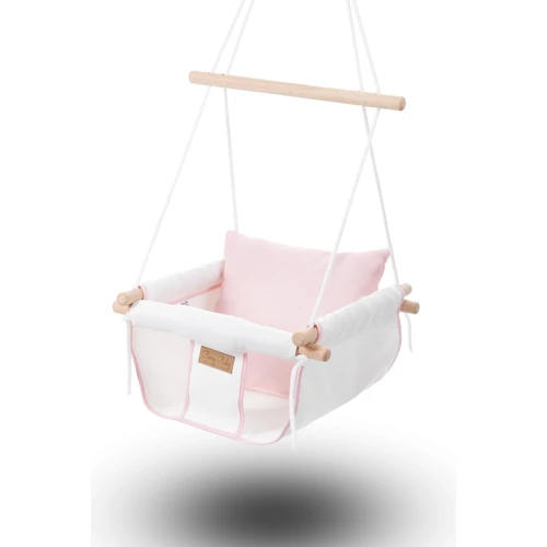 Berry Baby ugráló rugós hinta ajándék kispárnával - fehér színű rózsaszín párnával