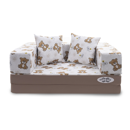 Berry Baby DIAMOND szivacs kanapéágy felnőtt méretben:  kávé Bear macis 2