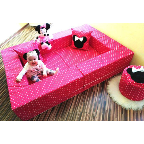 Berry Baby SUNSHINE szivacs kanapéágy gyerek méretben: pink pöttyös Minnie 4