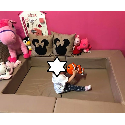 Berry Baby szivacs kanapéágy és hempergő - levehető huzatos - bézs Mickey Minnie