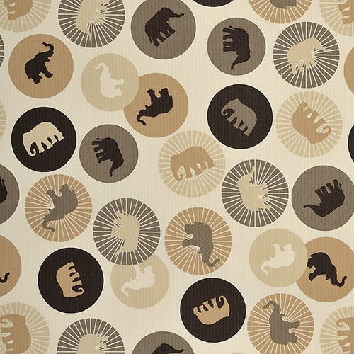 Ágytakaró gyerekágyra - gumipántokkal rögzíthető - 63x150 cm - barna elefántos