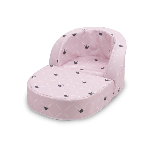 Berry Baby Birdie kihajtható szivaccs babafotel - rózsaszín koronás