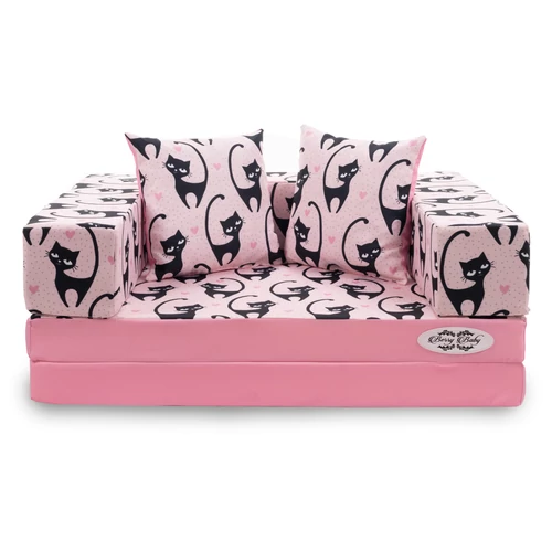 Szivacs kanapéágy - gyerek EXTRA méret - puncs - black cat - Diamond