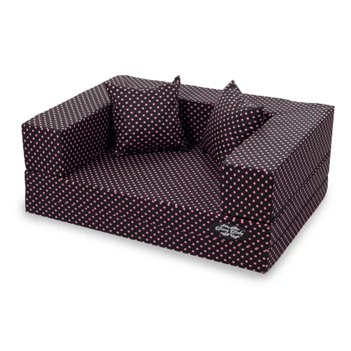 Berry Baby szivacs kanapéágy - csoki alapon rózsaszín pöttyös
