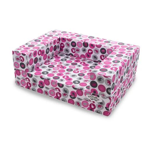 Szivacs kanapéágy - gyerek méret - pink elefántos - Wextra