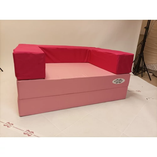 Szivacs kanapéágy - Wextra gyerek méret 15 cm vastag lapokkal - puncs lapok - fuchsia karfa + lila színű plusz karfahuzat AJÁNDÉKBA