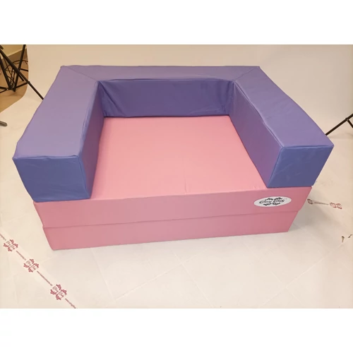 Szivacs kanapéágy - Wextra gyerek méret 15 cm vastag lapokkal - puncs lapok - fuchsia karfa + lila színű plusz karfahuzat AJÁNDÉKBA