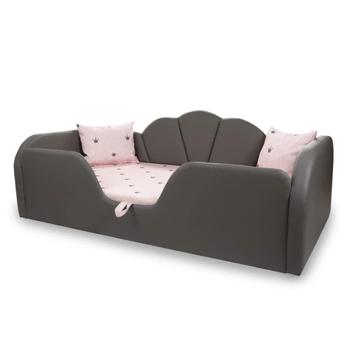Celebrity gyerekágy - kavics szürke eco - rózsaszín Chesterfield