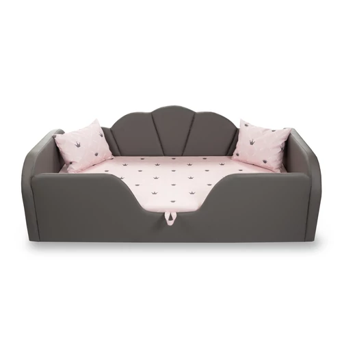 Celebrity gyerekágy - kavics szürke eco - rózsaszín Chesterfield