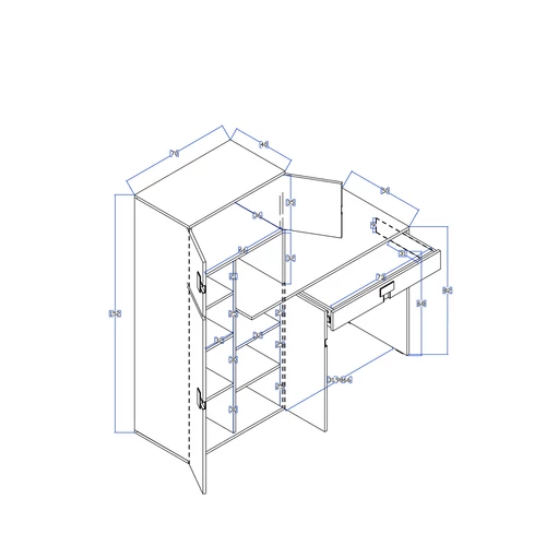 Szekrény íróasztallal - System INDEX 11