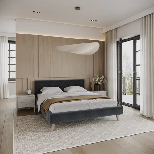 Kárpitozott franciaágy keret - KALIFORNIA - Paris fekete