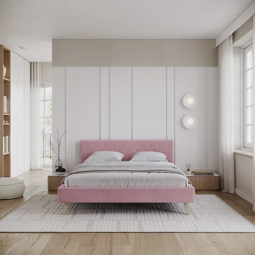 Kárpitozott franciaágy - Kalifornia - Paris pink