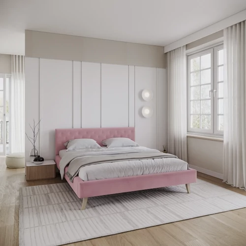Kárpitozott franciaágy keret - KALIFORNIA - Paris pink