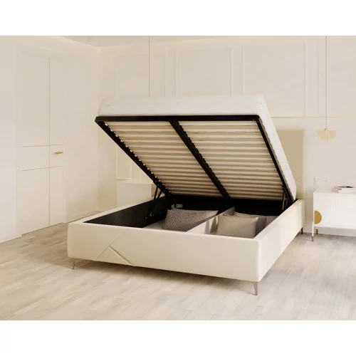 Kárpitozott franciaágy keret - NAVARO - Paris krém
