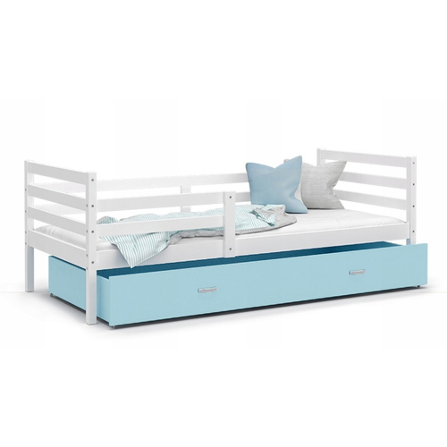 Gyerekágy ágyneműtartóval - Basic - fehér-kék