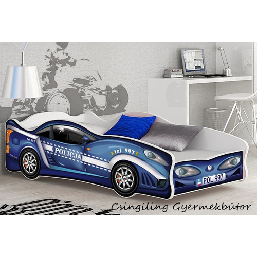 Autó formájú gyerekágy - Cars I. - 80x160 cm-es méretben - 11-es kék