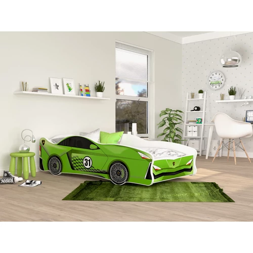 Autó formájú gyerekágy - Cars I. - 80x160 cm-es méretben - 20-as zöld