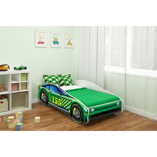 Cars II. autó formájú gyerekágy - zöld 