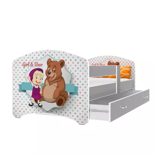 COOL BEDS ágyneműtartós gyerekágy - 4 méretben: 46-os Girl and Bear LÁNY ÉS MACI MÁSA ÉS A MEDVE JELLEGŰ 4