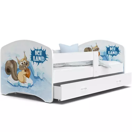 Gyerekágy ágyneműtartóval - Cool Beds 80x140 cm - 51L Ice Land