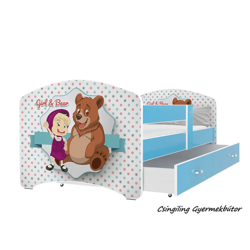 COOL BEDS ágyneműtartós gyerekágy - 4 méretben: 46-os Girl and Bear LÁNY ÉS MACI MÁSA ÉS A MEDVE JELLEGŰ 3