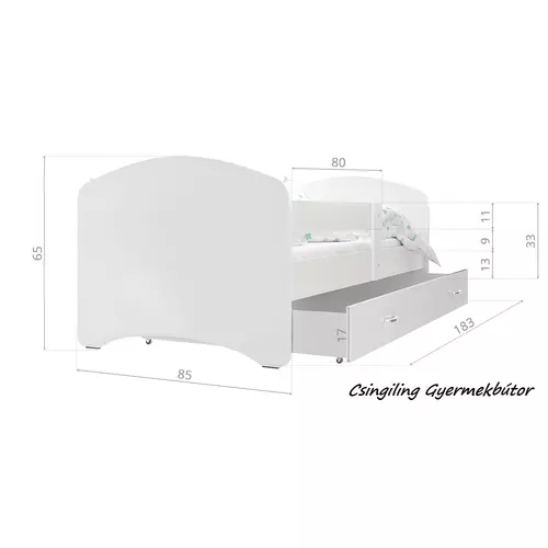 Gyerekágy ágyneműtartóval - Cool Beds 80x180 cm - 47 Super Pieski