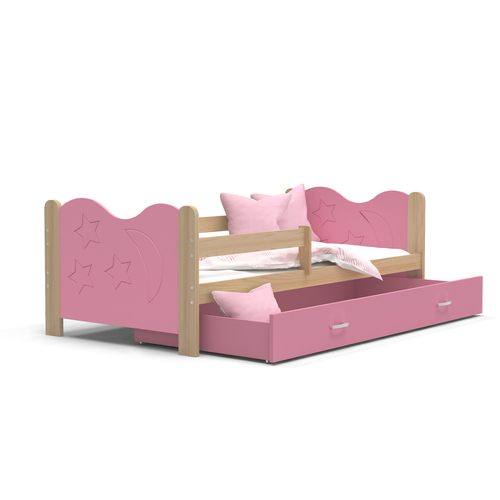 MIKOLAJ leesésgátlós ágyneműtartós gyerekágy: fenyő rózsaszín 2