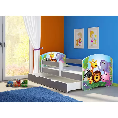 Leesésgátlós gyerekágy - Sweet Dream 80x180 cm - 01 Zoo matraccal