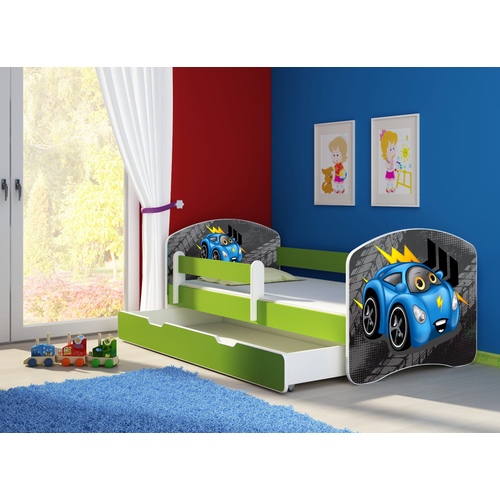 Leesésgátlós gyerekágy - Sweet Dream 70x140 cm - 04 Blue car matraccal
