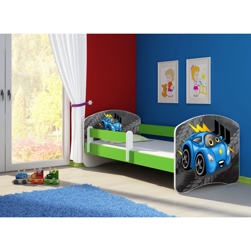 Leesésgátlós gyerekágy - Sweet Dream 70x140 cm - 04 Blue car matraccal
