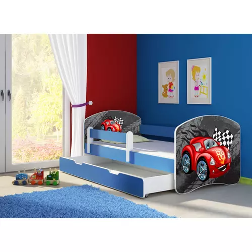Leesésgátlós gyerekágy - Sweet Dream 80x160 cm - 05 Red car matraccal