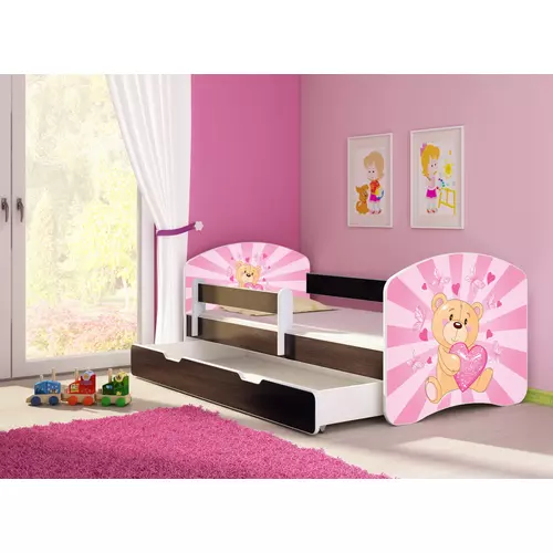 Leesésgátlós gyerekágy - Sweet Dream 70x140 cm - 10 Pink teddy bear matraccal