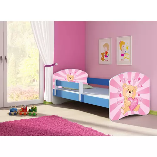 Leesésgátlós gyerekágy - Sweet Dream 80x160 cm - 10 Pink teddy bear matraccal