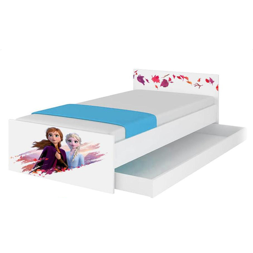 Ágyneműtartós gyerekágy ágyráccsal - Disney MAX - Jégvarázs mintával